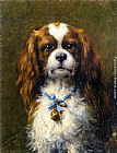 A King Charles Spaniel with a Blue Ribon by Otto Eerelman